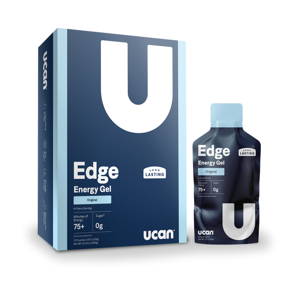 UCAN Edge Energy Gels box and pouch
